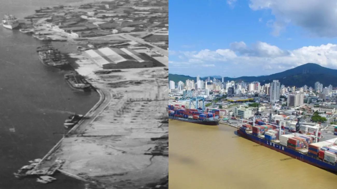 Porto de Itajaí, antes e depois